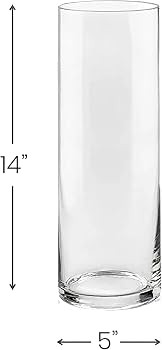 1 Glass Cylinder Vases 14 Inch Tall by 5 Inch Wide - Multi-use: Pillar Candle, Floating Candles Hold | Amazon (US)