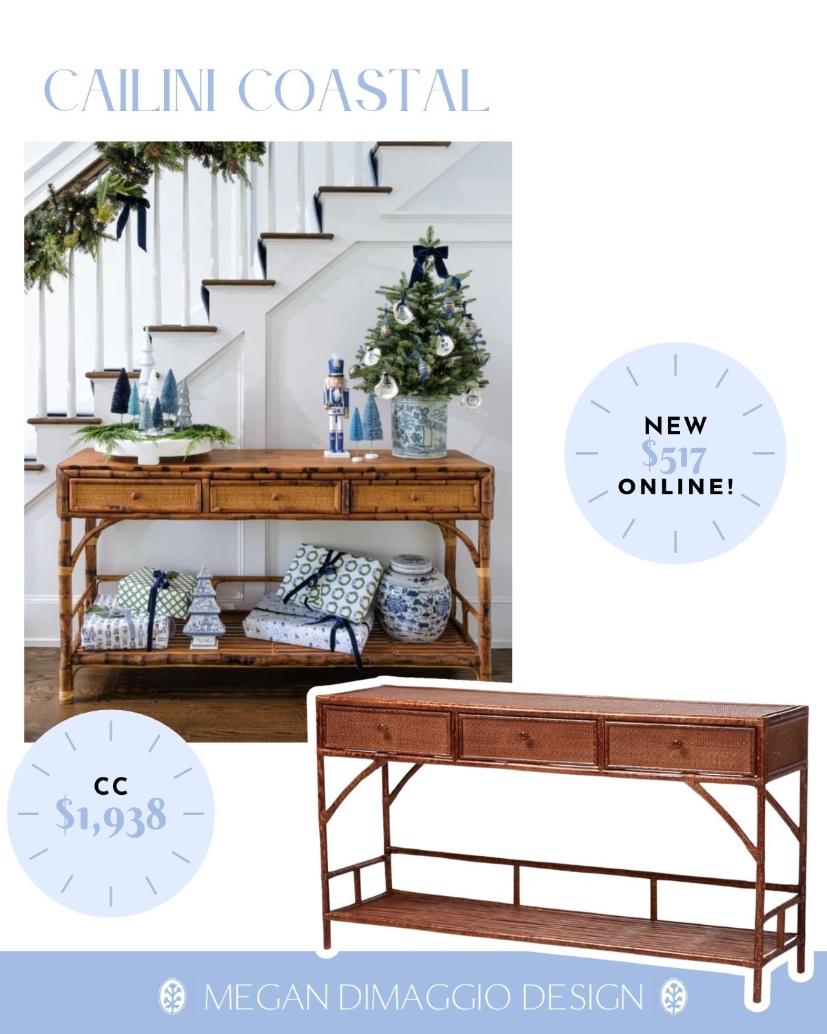 Gorgeous tortoises console table new look for less!! 😍 Cailíní Coastal sells theirs for almost $2,000 but you can snag this one for under $525!!