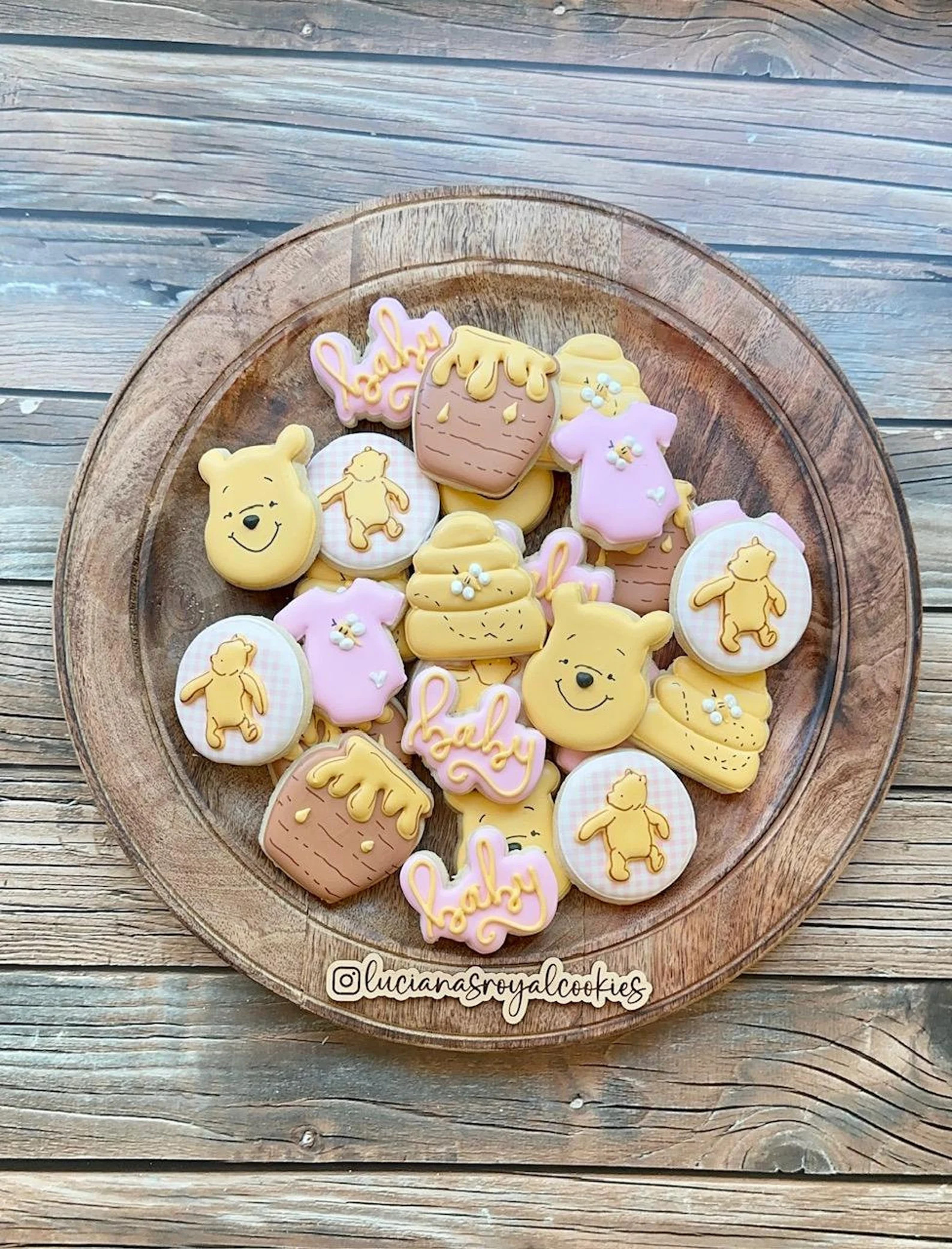 Mini Winnie the Pooh Cookies, Pink Baby Shower Cookies NOT INDIVIDUALLY PACKED | Etsy (Global)