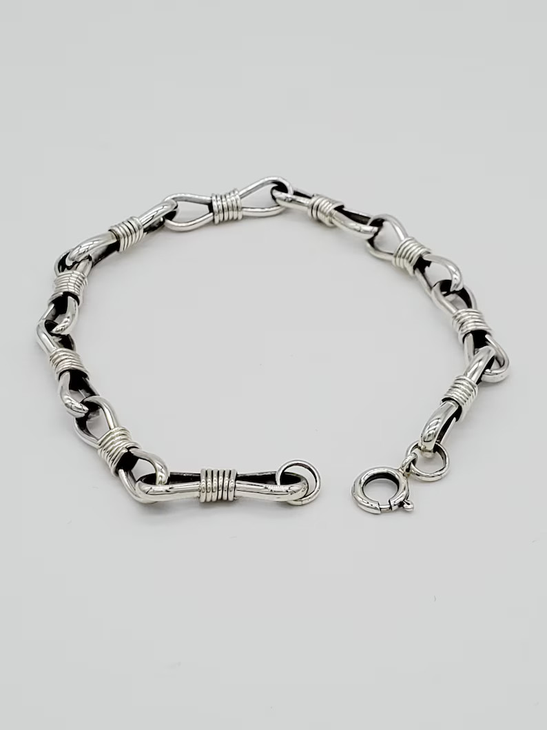 Sterling Silver Chain Bracelet // Navajo Jewelry // Silver Bracelet - Etsy | Etsy (US)