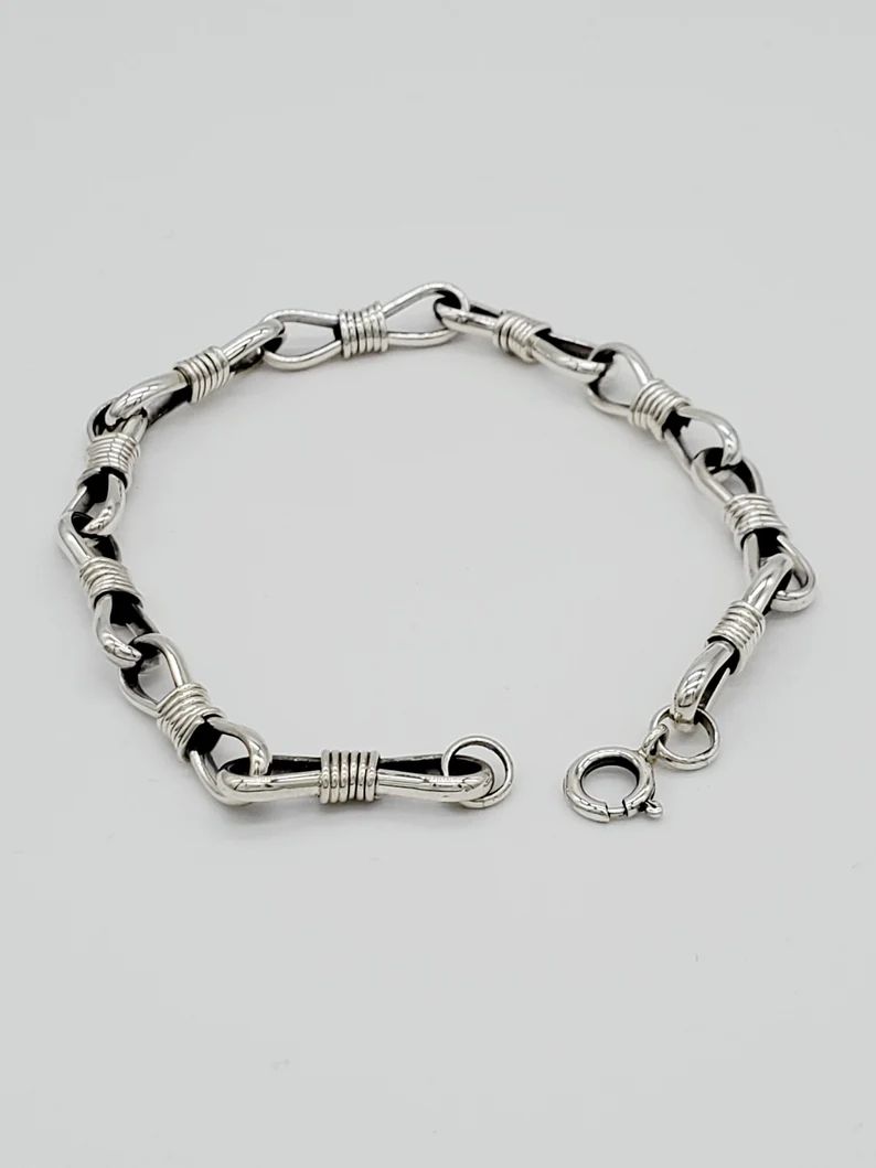 Sterling Silver Chain Bracelet // Navajo Jewelry // Silver Bracelet - Etsy | Etsy (US)