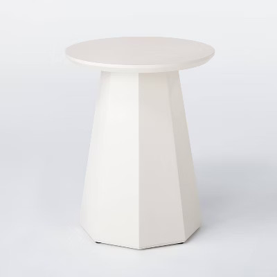 Round Daffan Faceted Accent Table Cream - Threshold™ designed with Studio McGee | Target