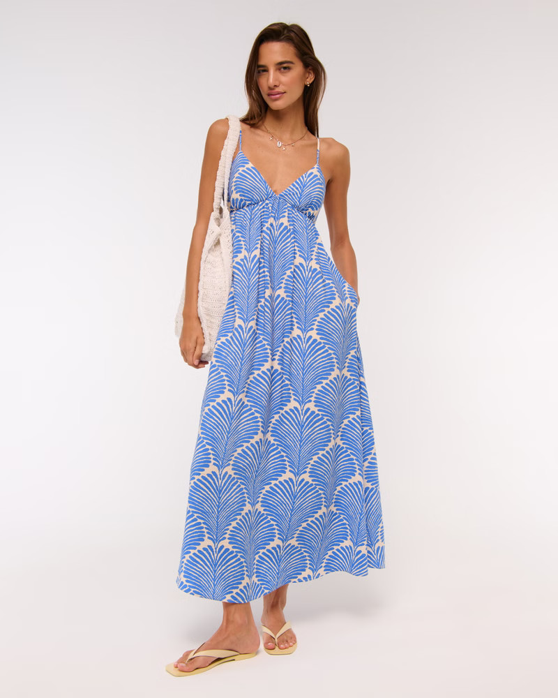 Women's Bra-Free Clasp-Back Flowy Maxi Dress | Women's New Arrivals | Abercrombie.com | Abercrombie & Fitch (US)