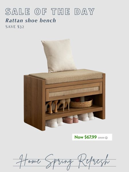 I’ve been on the hunt for entryway decor & this shoe bench is PERFECT! Love the rattan! Under $70! 

#LTKsalealert #LTKhome