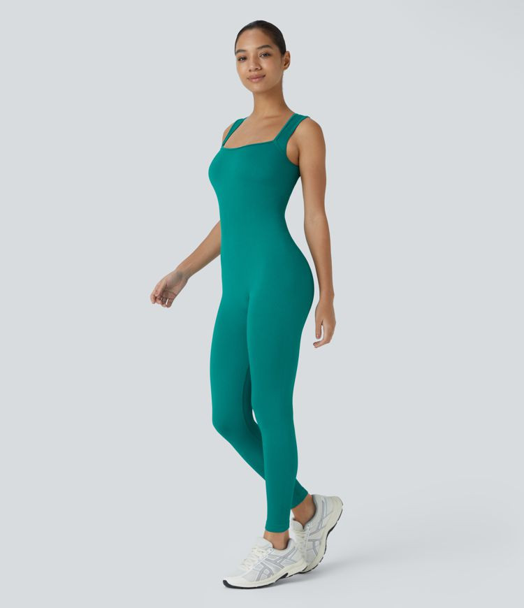 Women’s Seamless Flow Square Neck Sleeveless 7/8 Yoga Jumpsuit - Halara | HALARA