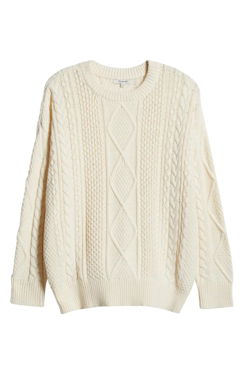 Cable Knit Crewneck Sweater | Nordstrom