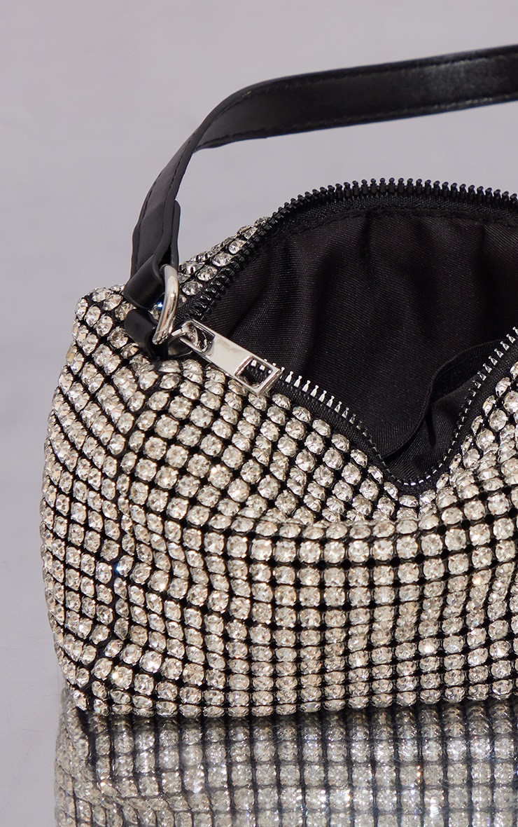 Black Diamante Shoulder Bag | PrettyLittleThing US