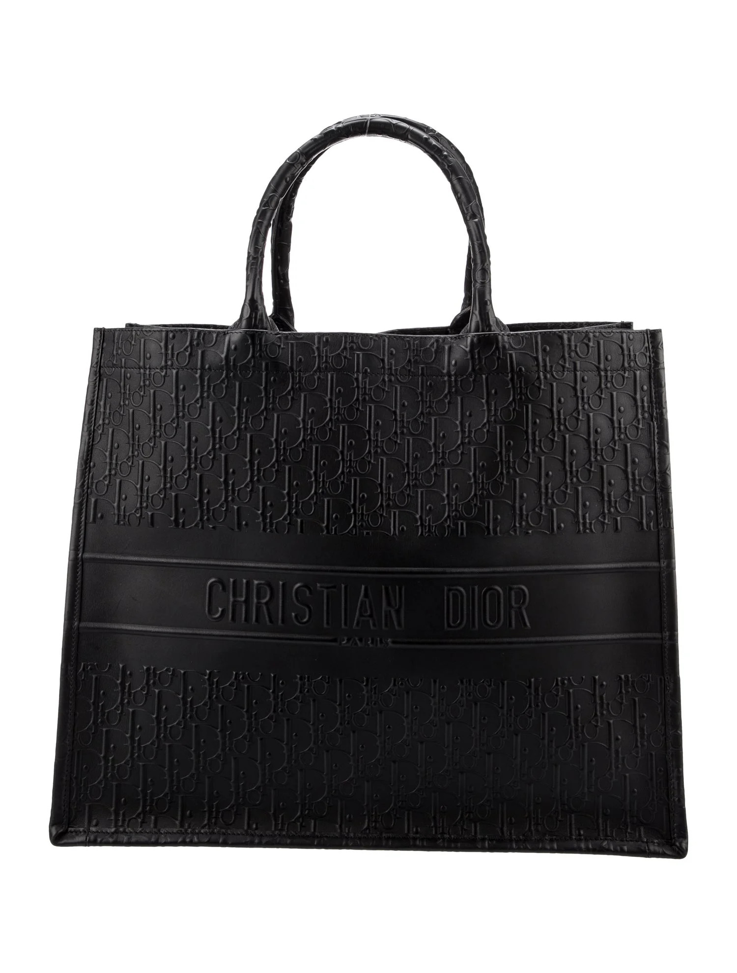 2023 Large Oblique Embossed Calfskin Book Tote | The RealReal