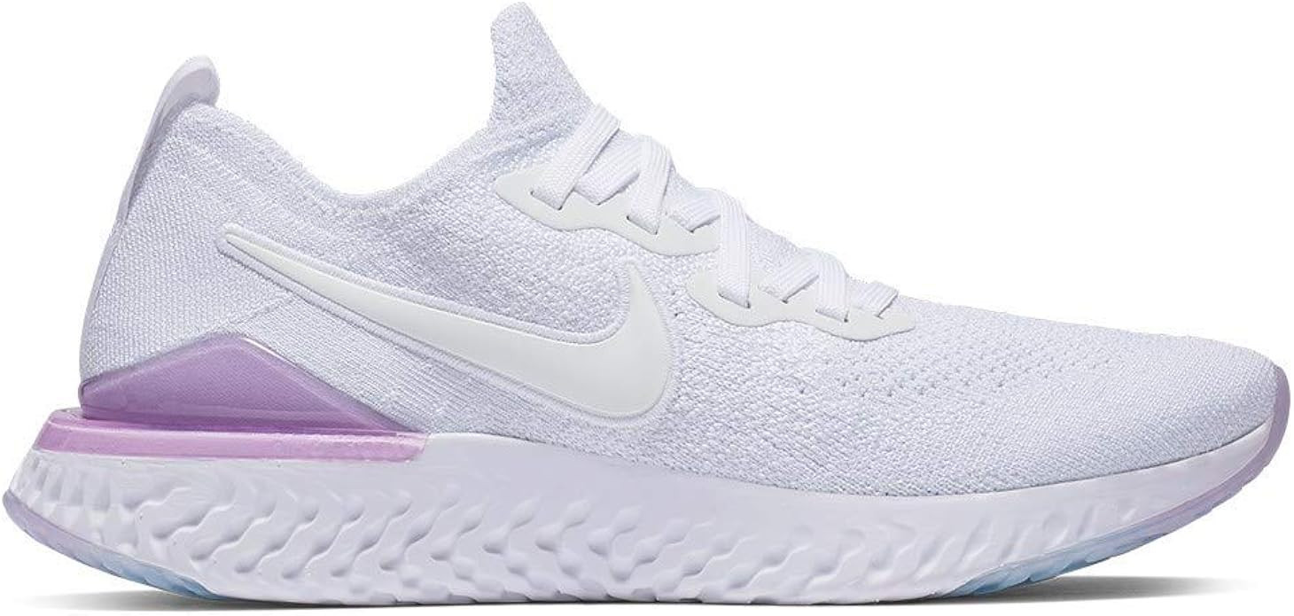 Nike Women's Epic React Flyknit 2 White/White-Pink Foam Sneakers 7.5 | Amazon (US)