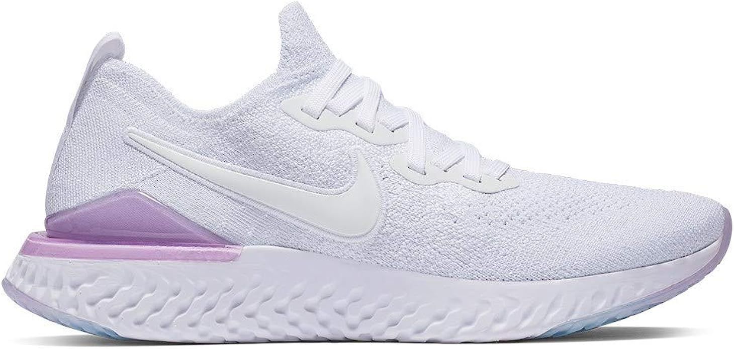 Nike Women's Epic React Flyknit 2 White/White-Pink Foam Sneakers 7.5 | Amazon (US)