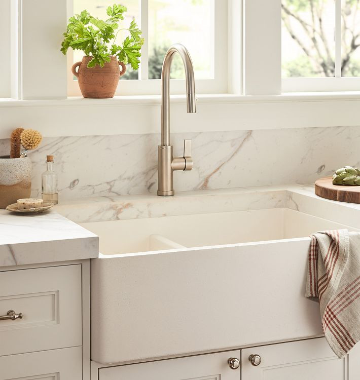 Farmhouse NativeStone Double Kitchen Sink | Rejuvenation