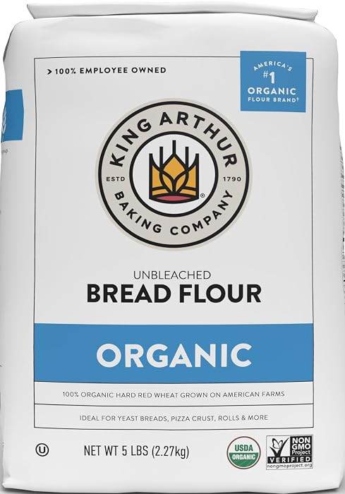 King Arthur 100% Organic Bread Flour, Unbleached, 5 lb (Pack of 1) - Non-GMO Project Verified, No... | Amazon (US)