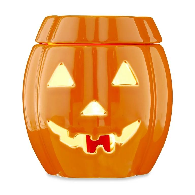 Halloween Orange Ceramic Jack-O'-Lantern Electric Wax Warmer Decoration, 5.5 in x 5.13 in x 6 in,... | Walmart (US)