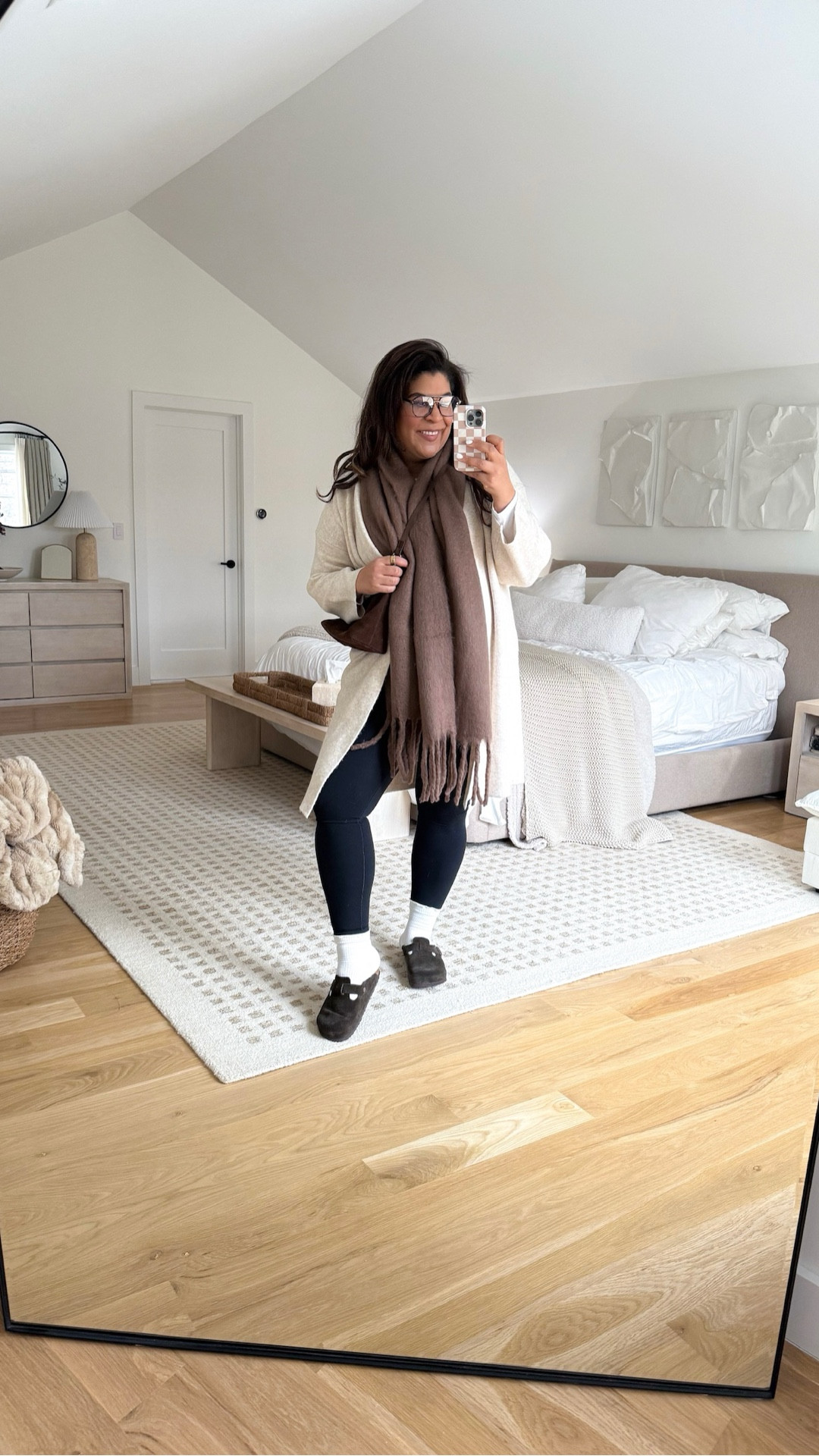 midsize ootd — my favorite way to stay warm in winter? cardigans & scarves! I’m 5’9” size 12/XL & 24 weeks pregnant wearing a size XL in sweater, XL in tops, & L in leggings

#LTKootd #LTKMidsize #LTKBump