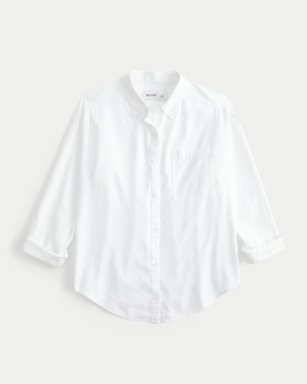 Oversized Linen-Blend Shirt | Hollister (US)
