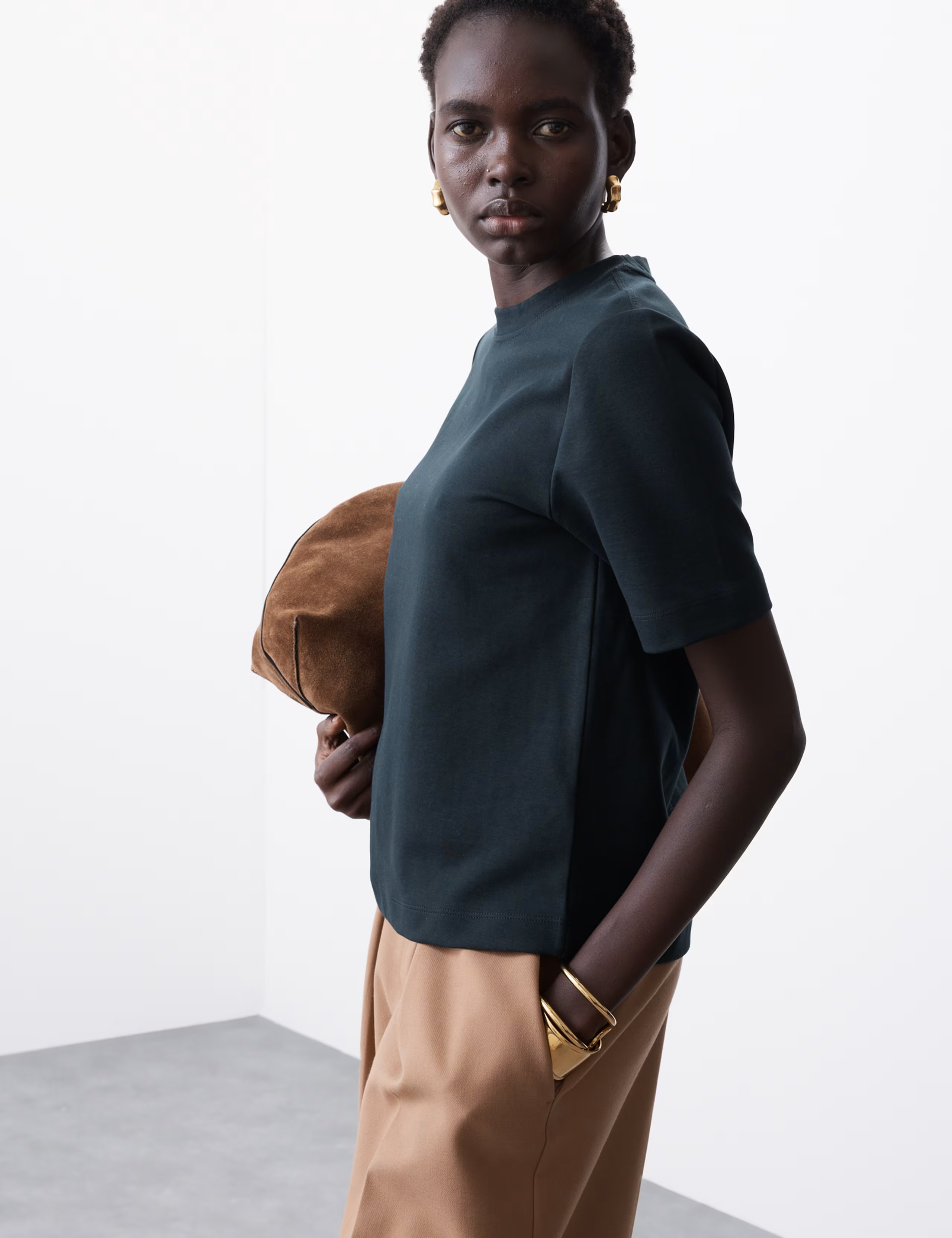 Cotton Rich Crew Neck T-Shirt | Marks & Spencer (UK)