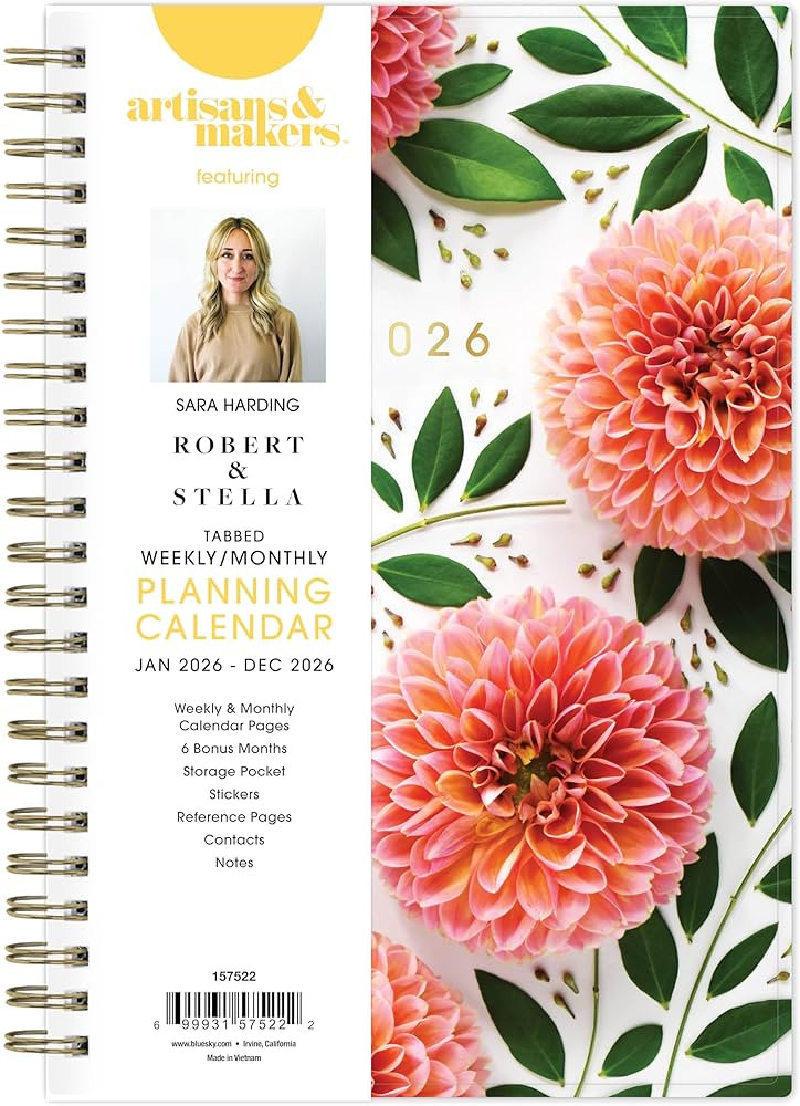 Blue Sky Artisans & Makers Sara Harding 2026 Weekly and Monthly Planner, January 2026 - December ... | Amazon (US)