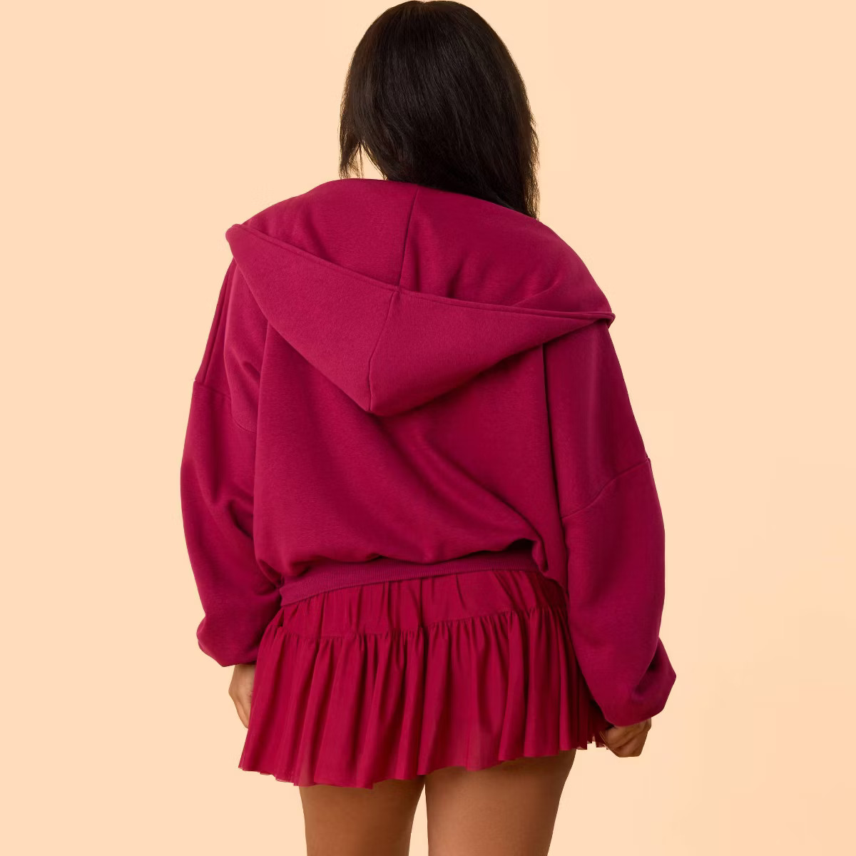 Blogilates Women's Marshmallow Full Zip Hooded Sweatshirt - Burgundy 3X | Target