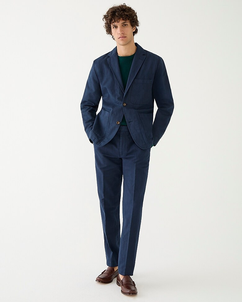 Garment-dyed cotton-linen blend chino suit jacket | J. Crew US