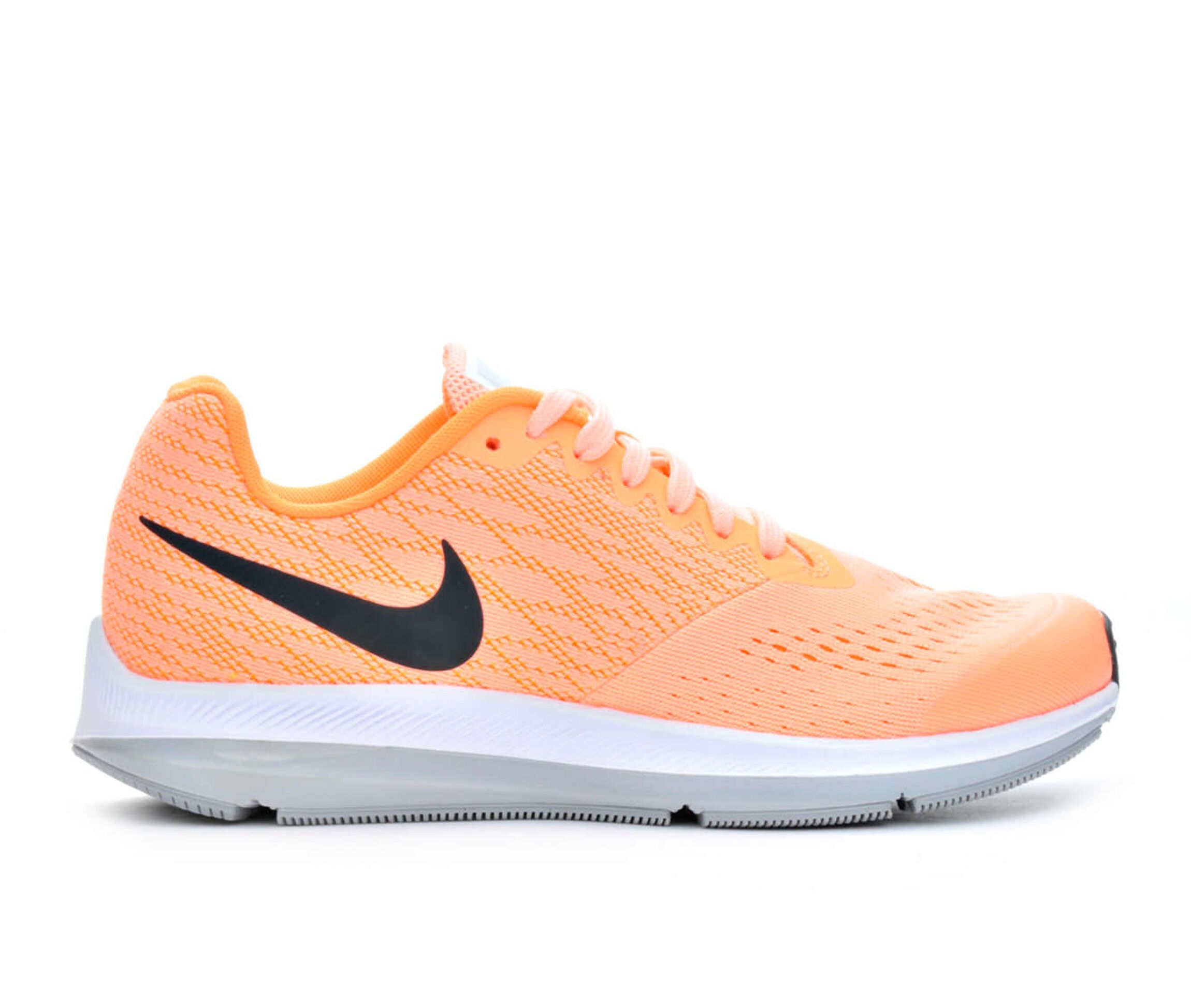 Girls' Nike Zoom Winflo 4 Running Shoes (Orange - Size 3.5 - Big Kid) | Shoe Carnival