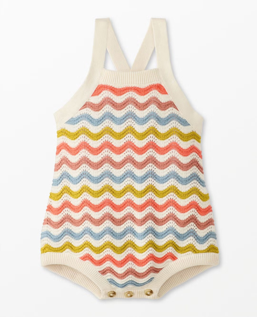 Baby Sleeveless Luxe Crochet Bubble Romper | Hanna Andersson