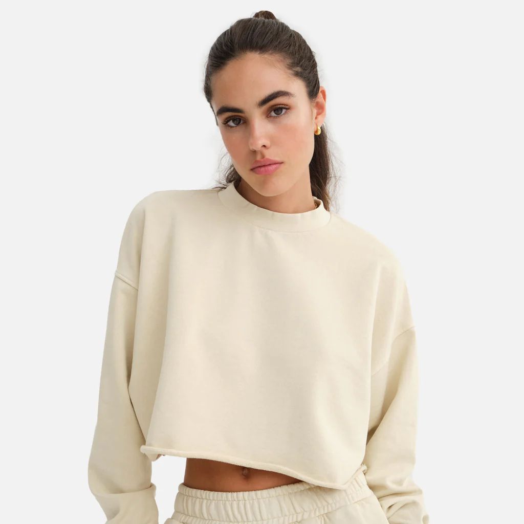 Organic Fleece Cropped Vintage Sweatshirt | MATE The Label