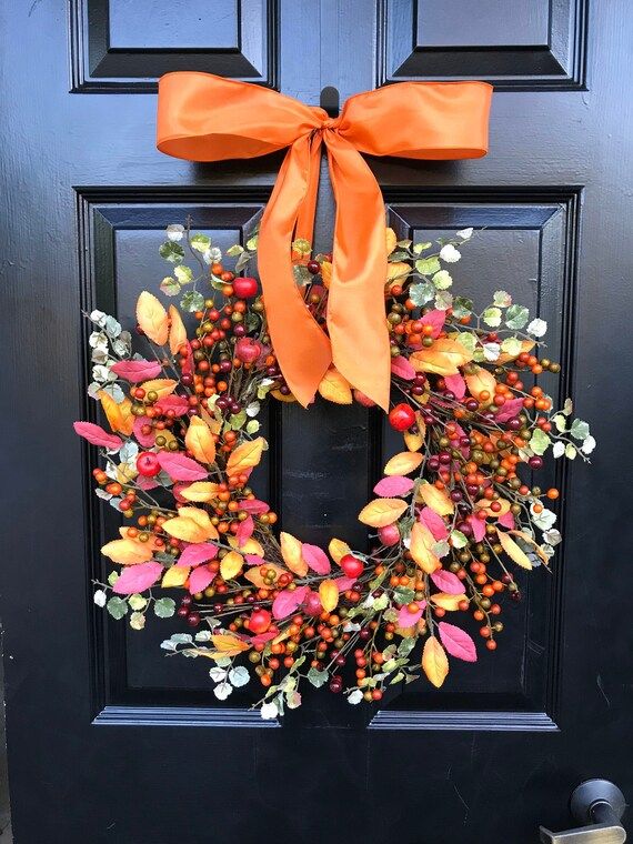 SALE Fall Wreath- Mixed Berry Autumn Wreath- Fall Decor- Front Door Fall Wreath- Fall Leaves and ... | Etsy (US)