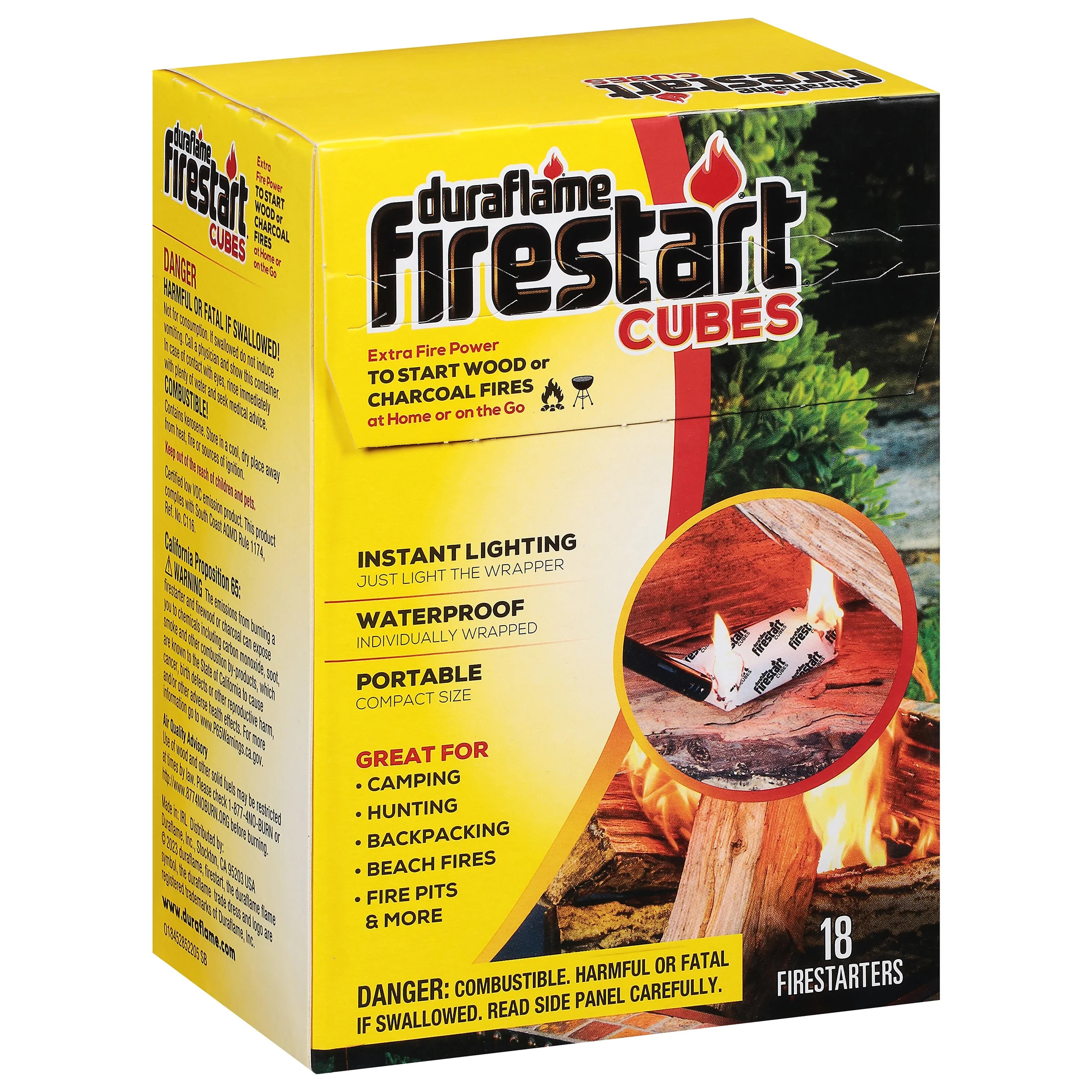 Duraflame Firestart Cubes 18-Ct Fire Starters for Wood or Charcoal Fires | Walmart (US)