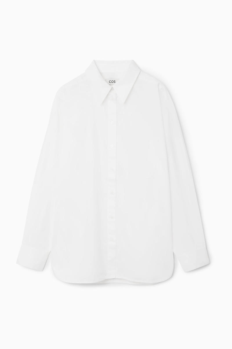 COS Women's Batwingsleeve Twill Shirt in White | Cotton | Size: 14 | COS (AU)