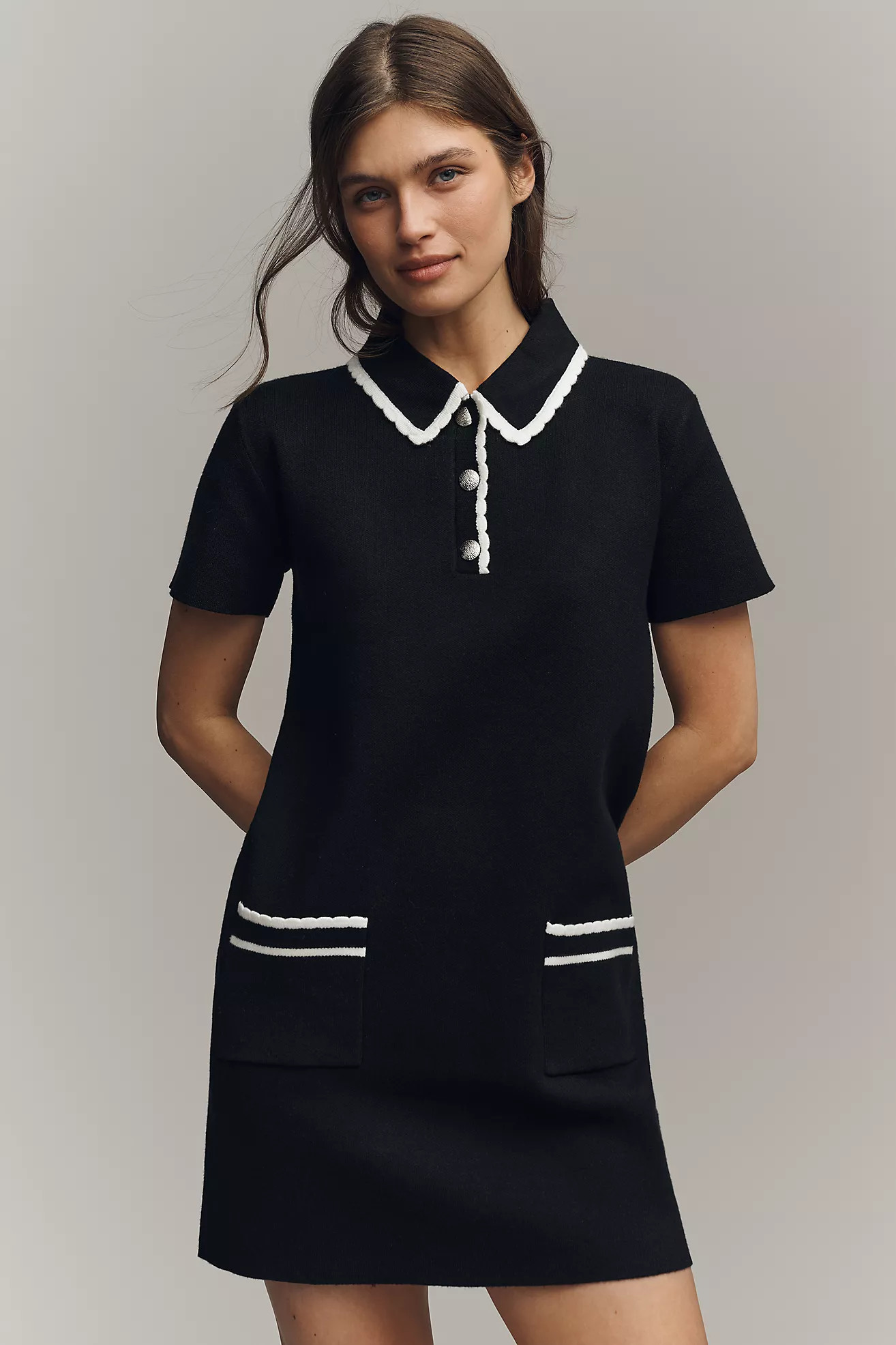 English Factory Short-Sleeve Polo Mini Shift Dress | Anthropologie (US)