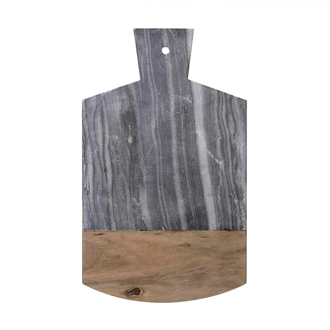 GoCraft White Marble and Acacia Wood Cheese Board | Paddle Shaped Cutting Board with Handle | Dec... | Amazon (US)