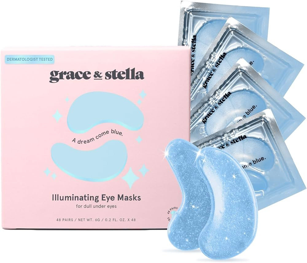 grace & stella Award Winning Under Eye Mask (Blue, 48 Pairs) Reduce Dark Circles, Puffy Eyes, Und... | Amazon (US)