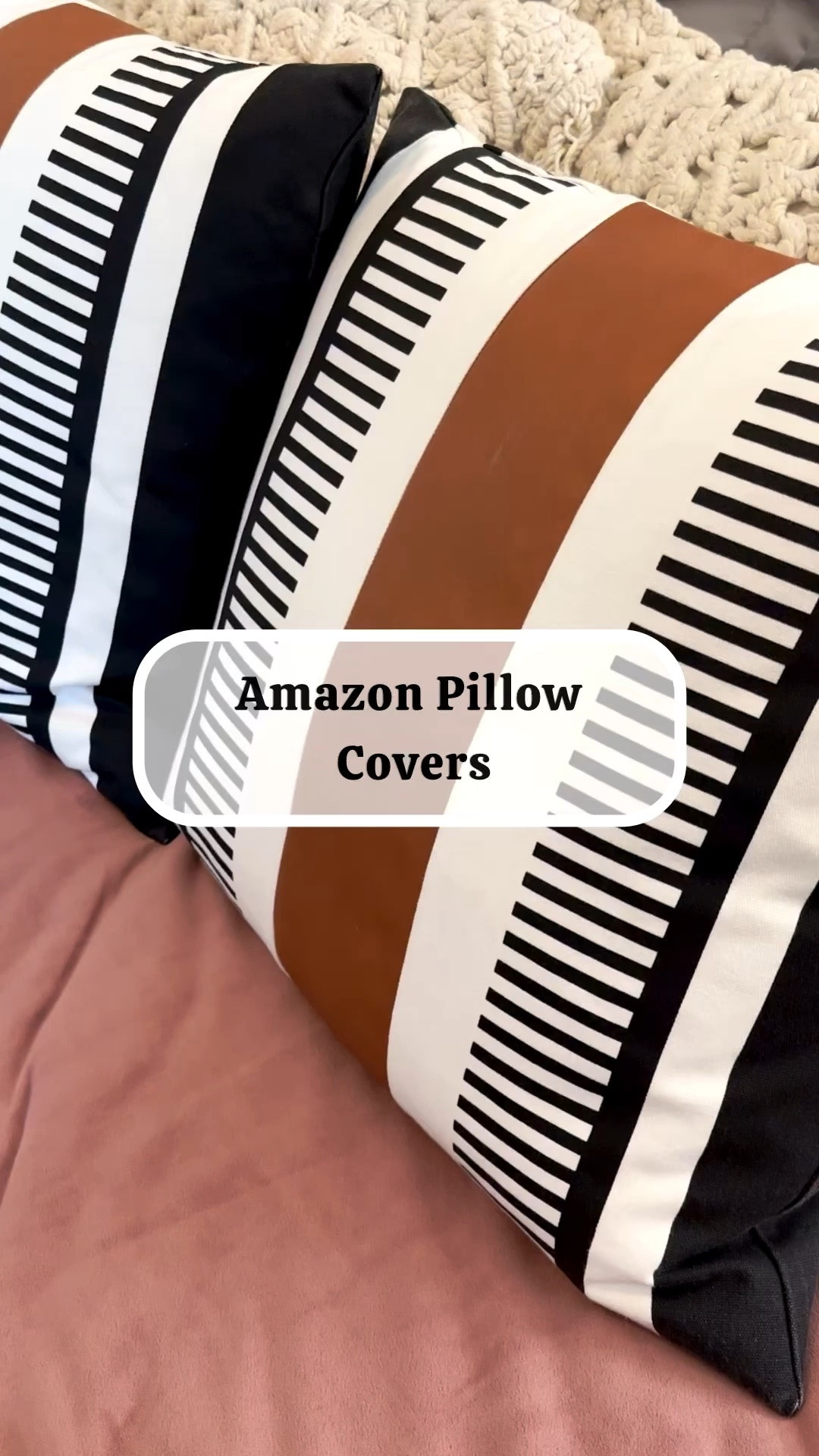 Set of 2 Black White Boho Pillow Cover with Leather Modern Couch Pillow Covers 22x22 inch Farmhouse Stripe Pillowcase for Couch Bed, Black Amazon home decor finds , Amazon pillow covers affordable 

#LTKHome #LTKSpringSale #LTKmomlife