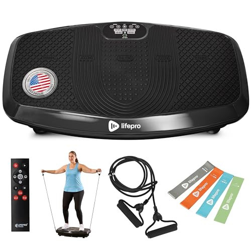 LifePro Hovert 3D Vibration Plate Machine - Dual Motor Oscillation, Lateral + 3D Motion Viberation Platform Machine - Full Whole Body Vibrarating Machine for Home Exercise & Fitness (Black) | Amazon (US)