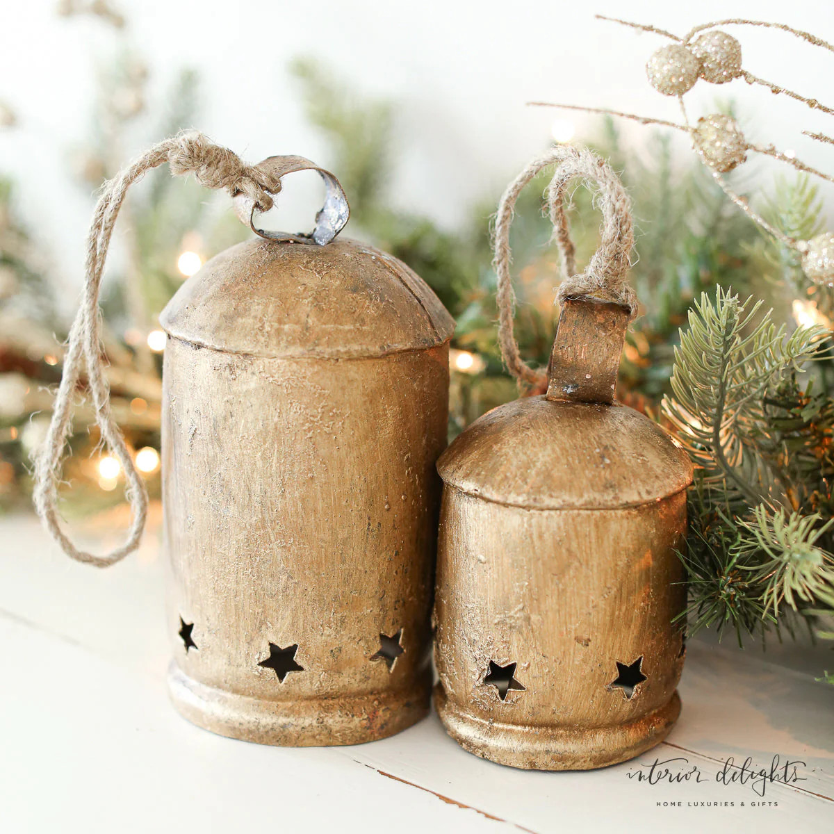 Star Cutout Bells- Set of 2 *Final Sale* | Interior Delights