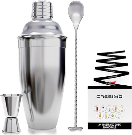 Cocktail Shaker Set by Cresimo - Stainless Steel Bartending Kit with 24 Ounce Cocktail Shaker wit... | Amazon (US)