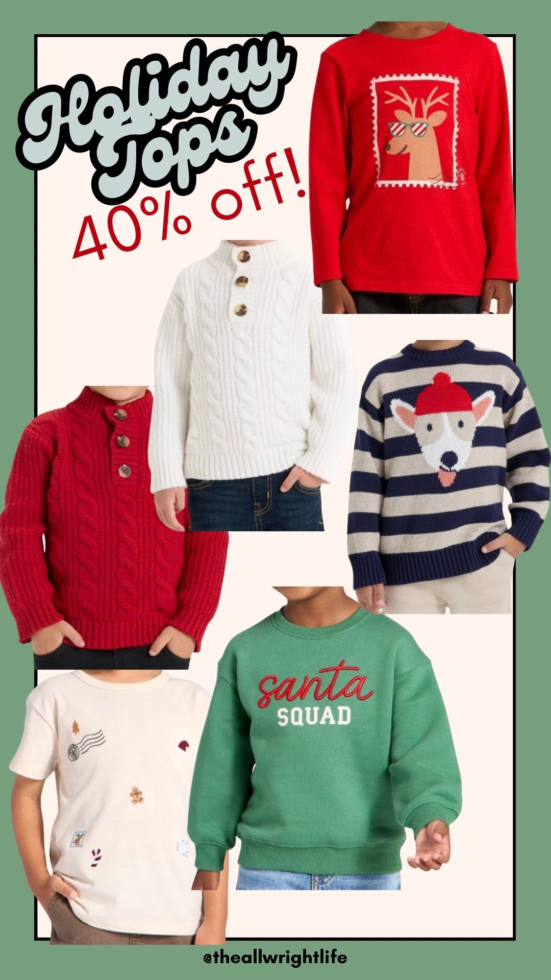 Holiday tops for toddler boys 40% off. Most of the holiday shirts come in a short sleeve, long sleeve, and sweater version. Button ups are excluded unfortunately. 



#LTKHoliday #LTKFamily #LTKKids