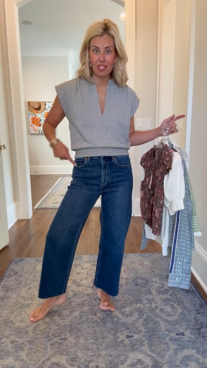 New tops from Anthro are here!! Yall help me decide what to keep or return!! 

Sizing:
Gray top - xs
Jeans - 26P
Brown floral top - small
Green Check top - xs
White Cropped Blouse - small (size up) 
White puff sleeve - small
Plaid Cropped - (small - need xs)
Green babydoll top - small

#LTKdayinmylife #LTKootd #LTKmomlife