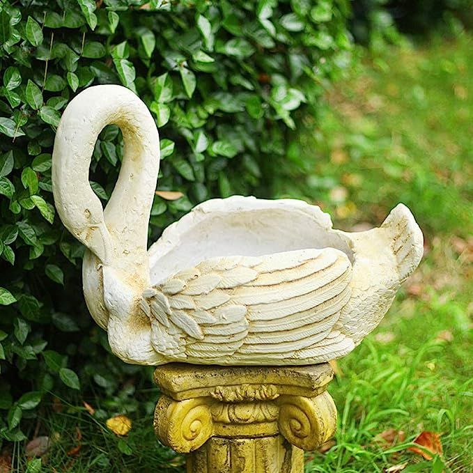 zenggp Large Plant Pot Resin Vintage Stale Style Beautiful Swan Flower Planter Animal Garden Home... | Amazon (US)