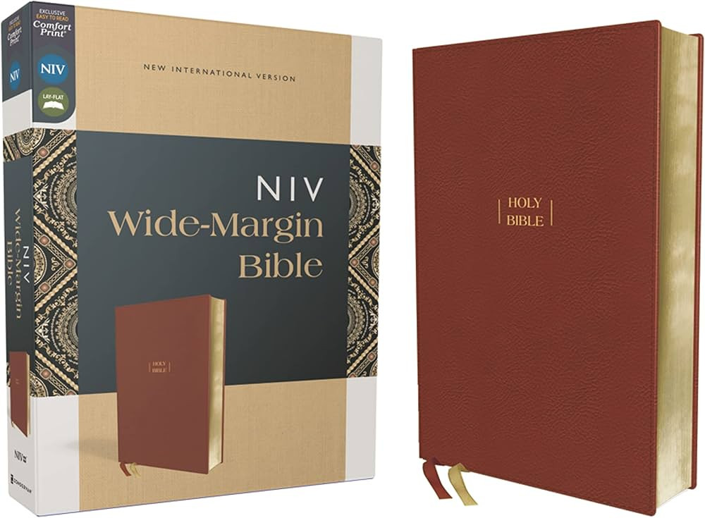 NIV, Wide Margin Bible (A Bible that Welcomes Note-Taking), Leathersoft, Brown, Red Letter, Comfo... | Amazon (US)