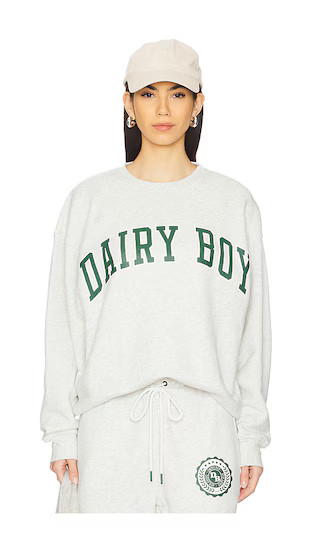 x REVOLVE Varsity Crewneck in Heather Grey | Revolve Clothing (Global)