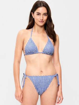 Pique Triangle String Bikini Swim Top | Old Navy (US)
