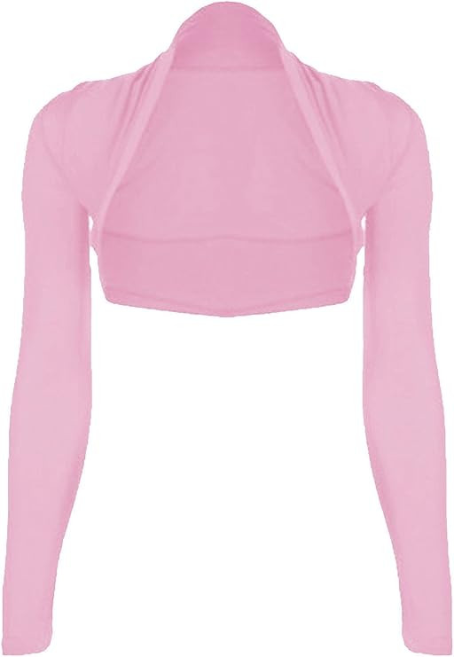 Red Olives® Womens Plain Long Sleeve Bolero Shrug Crop Top Ladies Cropped Cardigan Tops UK 8-14 | Amazon (UK)