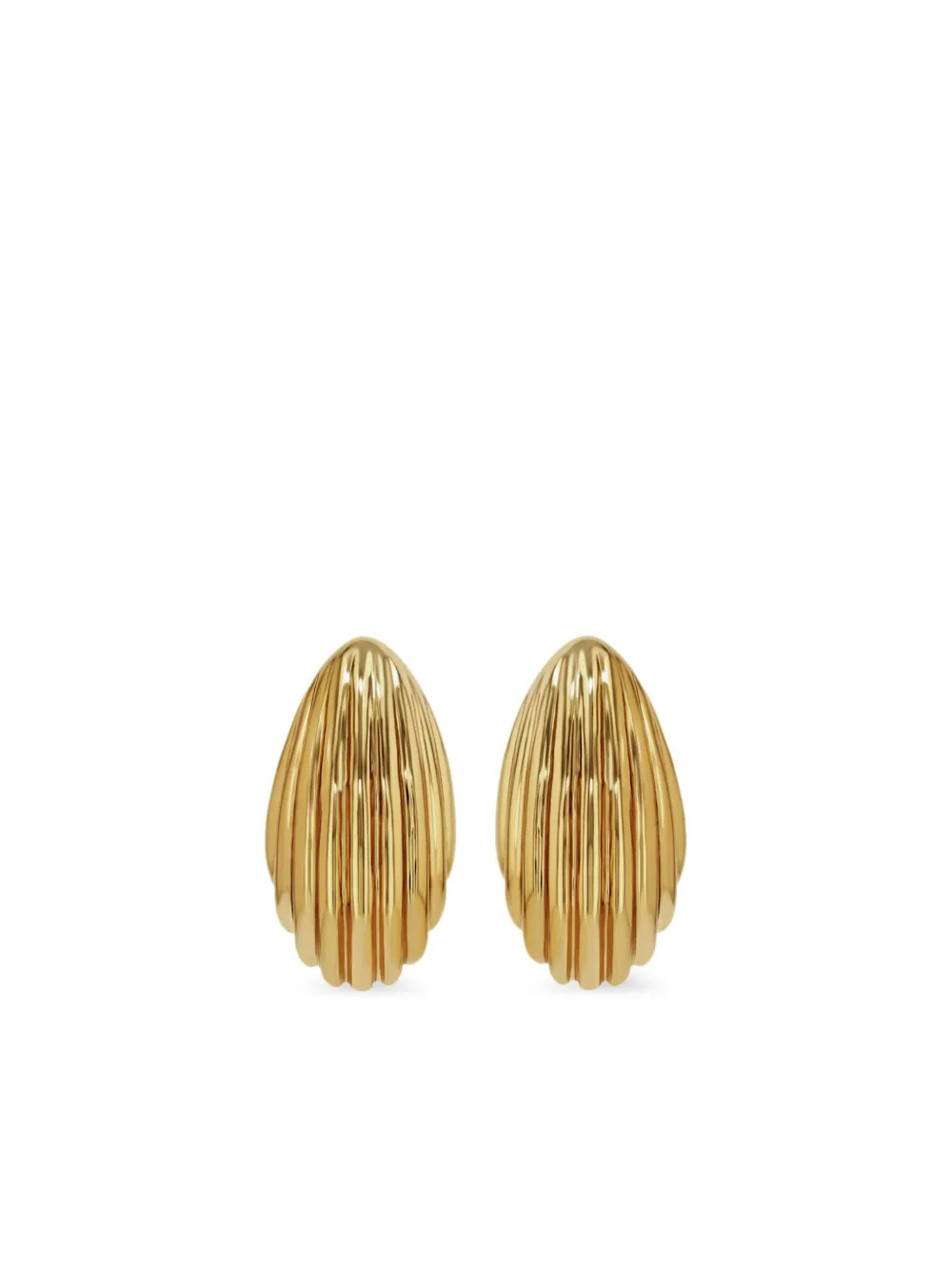 ANINE BING Small Ribbed Drop Earrings | Gold | FARFETCH | Farfetch Global