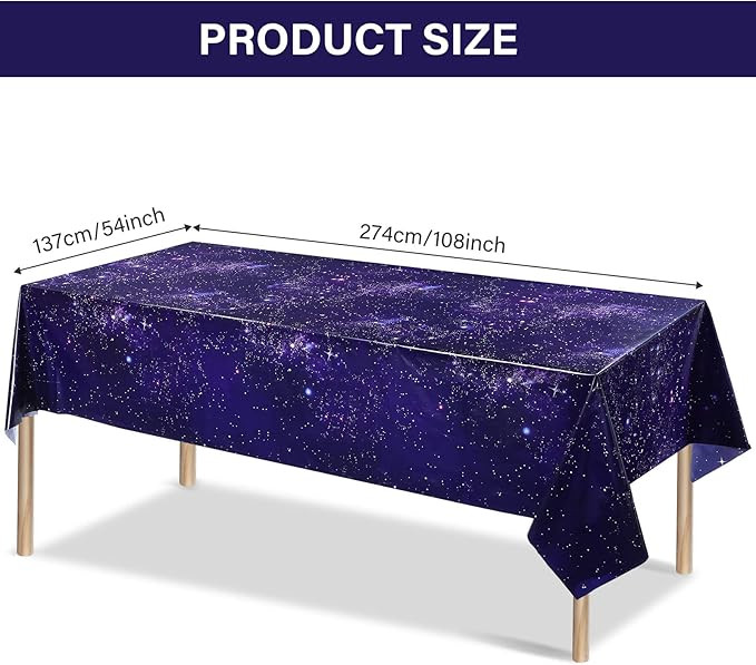 Space Party Tablecloth Purple Nebula Galaxy Plastic Table Cover Space Star Tablecloth Disposable ... | Amazon (US)