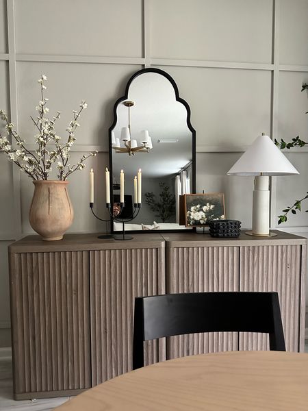 Sideboard styling ft my newest Amazon find- these beautiful candle holders! Dining room, sideboard styling, Amazon home finds,  large mirror

#LTKHome #LTKSaleAlert