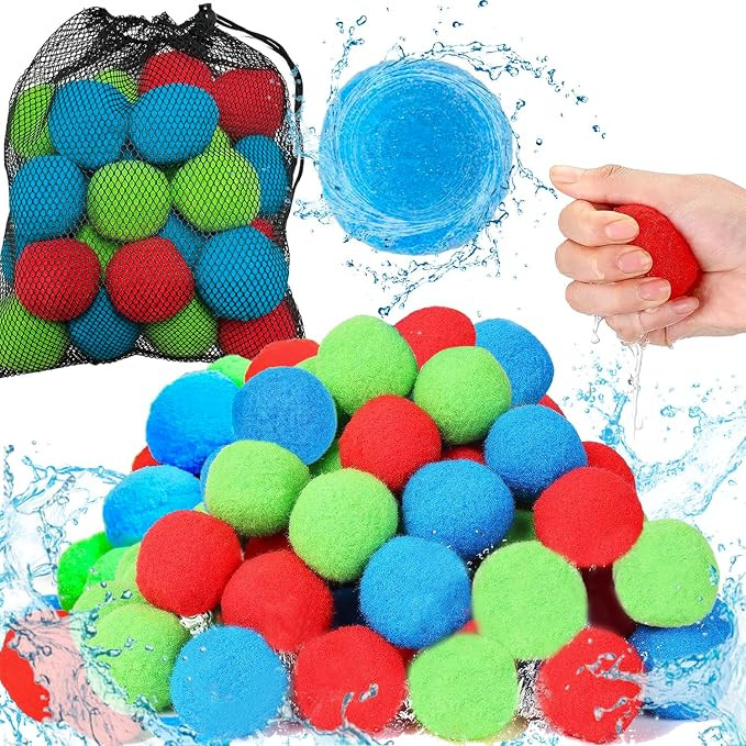 Jishi 24Pcs Reusable Water Balls, Kids Summer Outdoor Toys, Outside Activity Games for Backyard Y... | Amazon (US)