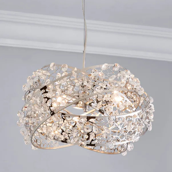 Jaimee 3 Light Crystal Chrome Ceiling Fitting | Dunelm (migrated)