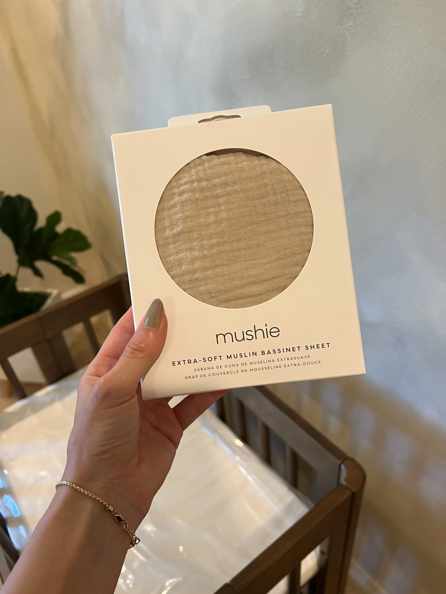 Baby BASSINET Muslin Sheets (color fog), switch to CRIB sheet once crib is larger size - my friends all say these wash really well! 

Babyletto crib - bassinet mode (current pictures) converts into a larger crib and bed until the age of 5, natural walnut 

Faux plant 
Faux moss 
Planter 
Nursery 
Baby Crib 

Maternity 
Bump 
Nesting 
Newborn 


 

#LTKHome #LTKBump #LTKBaby