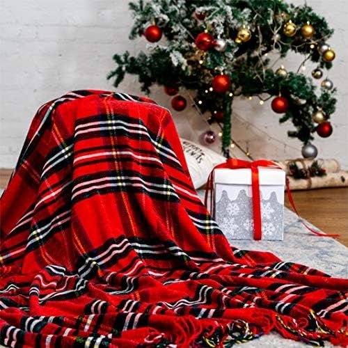 Bedsure Christmas Plaid Blanket Throw Size, Soft Chenille Decorative Blanket with Tassel for Couch,  | Amazon (US)